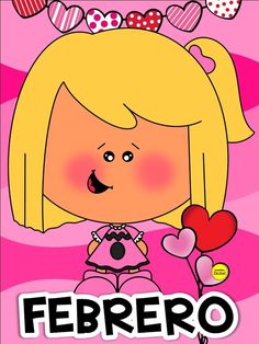 a cartoon girl with hearts on her head and the words ferreo in spanish