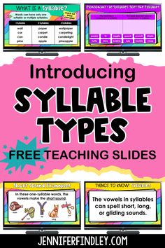 It can be challenging to introduce students to syllable types - especially in upper elementary. That's why I created these free teaching slides to help you! Check out the post to grab your free copy! Syllable Types Activities, 6 Syllable Types, Teaching Syllables, Teaching Slides, Decoding Multisyllabic Words, Reading Interventionist, Closed Syllables, Syllable Types, Multisyllabic Words