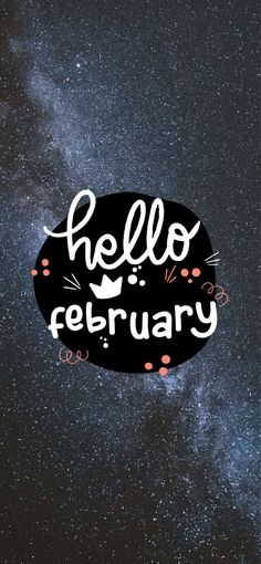 the word hello is written in white on a black background with stars and space behind it