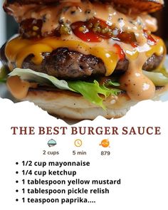 a burger with cheese, lettuce and tomato on it is shown in this ad