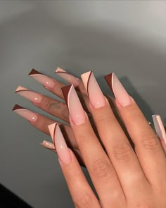 Brown Acrylic Nails, Long Acrylic Nail Designs, Work Nails, Fall Acrylic Nails, Short Square Acrylic Nails, Long Acrylic Nails Coffin, Long Square Acrylic Nails, Acrylic Nails Coffin Short, Short Acrylic Nails Designs