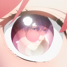 an anime character looking through the iris of her eye