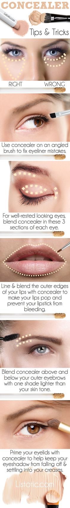 #1. Not knowing how to use your concealer | 20 Beauty Mistakes You Didn't Know You Were Making #eyecare Obličejové Masky, Halloweenský Makeup, Beauty Mistakes, Best Makeup Tutorials, Smink Inspiration