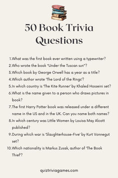 the book trivia question is shown in this image, and it's not easy to read