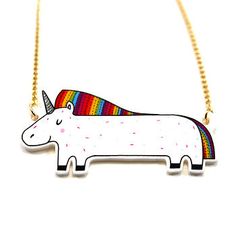 Rainbow Unicorn Necklace Shrinky Dink Jewelry, Unicorn Pin, Unicorn Ring, Unicorn Stuff, Unicorn Jewelry, Unicorn Necklace, Shrinky Dink, Rainbow Butterfly, Rainbow Jewelry