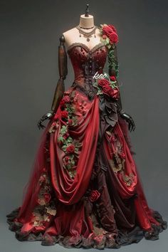 Asoiaf Fashion, Fairy Dress Costume, Rose Costume, Steampunk Dress, Fairy Dresses, Fantasy Dresses, Fantasy Gowns, Fairytale Dress, Gorgeous Clothes