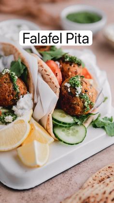 the best falafel pita recipe with lemons and cucumbers