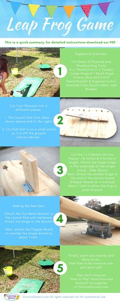 the instructions for how to make an easy wooden board game that kids can play with