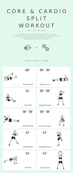 the core and cardio workout poster