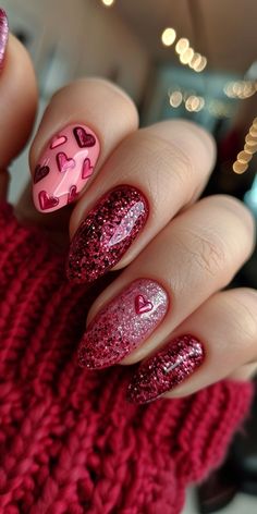 Valentines Day Glitter Nails, Fav Products, Nails Valentines, Fall Gel Nails, Valentine Nails, Polish Ideas, Her Nails, Pearl Nails, Thanksgiving Nails