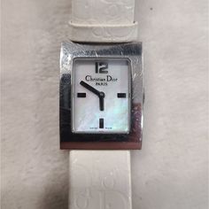 Christian Dior Women's D78-109 Watch With Mother Of Pearl Dial & Leather Band. This Watch Is Used And Has Scratches And Wear Present. Dior Accessories, Wrist Watches, Leather Band, Accessories Watches, Christian Dior, Mother Of Pearl, Womens Watches, Wrist Watch, Jewelry Watches