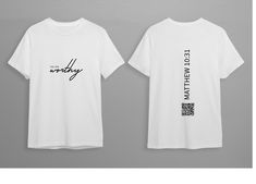 This Qr code t shit is a perfect way to encourage others and yourself to know that you are worthy to God no matter what. Bible Verse T Shirt, Matthew 10 31, Matthew 10, Tshirt Business, T Shorts, Christian T Shirt, Long Tshirt, T Shirt For Women