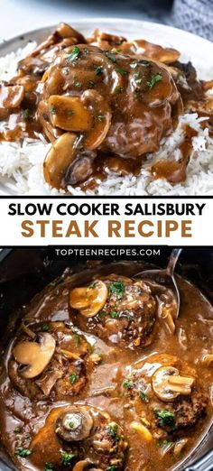 slow cooker salisbury steak recipe with mushrooms and gravy