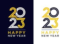 happy new year 2013 and 2013 with numbers on black and white background, two colors