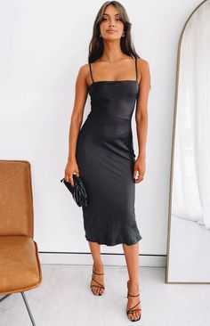 Amaryllis Dress Black – Beginning Boutique US Socialite Style, Prom Midi Dress, Mid Skirt, Date Night Dress, Nye Outfits, Fire Fits, Sling Dress, Flattering Dresses, Black Midi