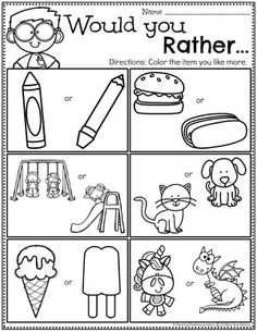 worksheet for children to learn how to read the words i would you rather?