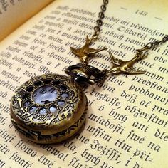 Antique Pocket Watch, Pocket Watch Necklace, Number 9, Dessin Adorable, Just Leave, Brass Chain, Watch Necklace