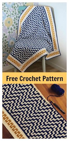 a crocheted blanket with the text free crochet pattern on it and an image