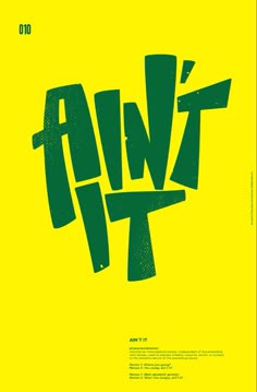 an image of the word art in green on a yellow background with black and white lettering