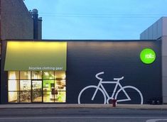 a building with a bicycle painted on the side