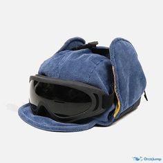 OrcaJump - Premium Cotton Aviator Hat with Goggles - Blue and Black Imvu Accessories, Hat Reference, Aviator Goggles, Hat With Ears, Cycling Hat, Funky Hats, Top Streetwear Brands, Aviator Hat, Trendy Hat