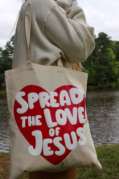 Jesus Tote Bag, Bible Tote Bag, Christian Accessories, Jesus Clothes, Christian Tote Bags, Bible Bag, Painted Tote, Love Canvas