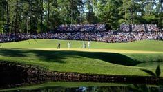 a large group of people are playing golf