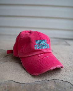 Highly Favored Adult Dad Hat (Distressed) Jesus Merch, His Love Endures Forever, God Clothing, Psalm 107 1, Love Endures, Highly Favored, Give Thanks To The Lord, Couples Travel, Christian Merch