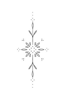 a black and white drawing of a snowflake