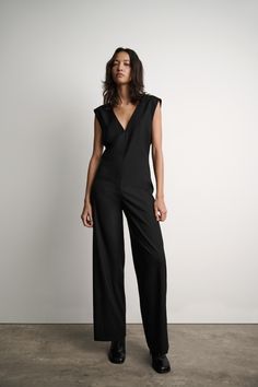 SLEEVELESS JUMPSUIT ZW COLLECTION Trench Jacket, Cardigan Sweater Dress, Blazer Vest, Long Jumpsuits, Zara Woman, Sleeveless Jumpsuits, Blazer Dress, Trouser Jeans, Vest Dress