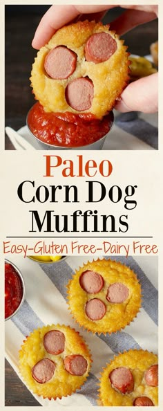 the cover of paleo corn dog muffins