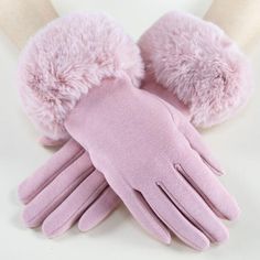 Faux Fur Detail Gloves - Blush ALL CLASS warm and comfortable pink gloves with faux fur, soft and breathable material. All purpose: Perfect for cold Winter, driving, riding or for any occasion.Index finger and thumb Touch Screen Technology on both gloves.Polyester/cotton/spandex Winter Driving, Texting Gloves, Tech Gloves, Pink Gloves, Fur Gloves, Warmest Winter Gloves, Pink Faux Fur, Fingerless Mittens, Index Finger