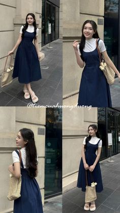 Modest Asian Outfits, Ootd Korean Style Dress, Korean Skirt Outfits, Ootd Korean Style, Modest Girly Outfits, Rok Outfit, Simple Style Outfits, Mode Chanel, Cute Modest Outfits