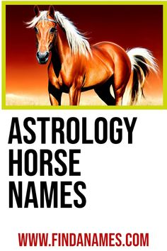 an astrology horse names poster with the words astrology horses