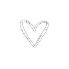 a white heart shaped paper clip on a white background