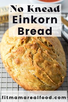 a loaf of bread sitting on top of a cooling rack