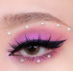 Festival Make Up, Rhinestone Makeup, Cute Eye Makeup, Rave Makeup, Swag Makeup, Purple Makeup, Ethereal Makeup, Makijaż Smokey Eye, Eye Makeup Designs