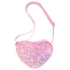 Add sparkle and shimmer to her everyday ensemble with this Heart Purse designed to inspire the celebration of more of life’s magic. Spacious and sweet enough to hold her most prized possessions, it’s a perfect bag to gift your favorite little girl. Measures 6" x 8" with a roomy, wipe-clean lining Adjustable, crossbody strap Polished gold hardware including logo heart zipper Crafted of sequin velvet polyester and cotton Heart Purse, Zipper Crafts, Logo Heart, Purse Pink, Bow Bag, Women's Headwear, Perfect Bag, Mommy And Me, Crossbody Strap