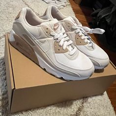 Selling Brand New Never Worn Size 8 Women’s Nike Air Max 90s, In Color ‘Phantom Orewood Sanddrift’. Could Make A Great Christmas Gift! Make An Offer Or Ask A Question! Air Max 90 Aesthetic, Romanticizing Gym, Air Maxes, Nike Air Max 90s, Air Max 90 Women, Air Max 90s, Air Max Excee, 90s Colors, Nike Shoes Air Max