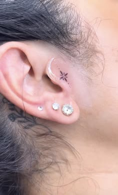 a person with ear piercings on their ears