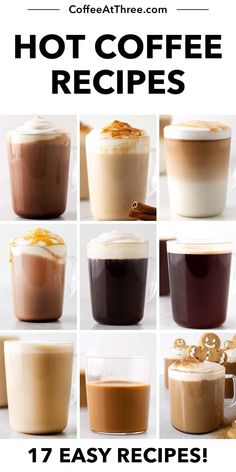 different types of hot coffees and how to make them