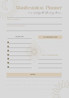 a white and gold wedding planning sheet with sunbursts on it, in front of a gray background