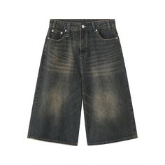 Vous cherchez un moyen à la mode pour rester au frais cet été ? Ne cherchez pas plus loin que le Short Japonais - Bleu Ancien ! Les shorts sont conçus dans un style surdimensionné qui vous permettra de vous sentir à l'aise tout au long de la saison. Le short est doté d'un look délavé qui lui confère une touche. Et grâce à sa construction solide et à son tissu, vous n'aurez jamais à vous soucier d'avoir trop chaud pendant les journées ensoleillées. Avec un tel style, le short est sûr de devenir u Punk Shorts, Gothic Mode, Casual Denim Shorts, Denim Pants Fashion, Moda Denim, Mens Denim Shorts, نظارات شمسية, Baggy Shorts, Jean Large