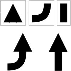 four different black and white arrows pointing in opposite directions, all with one arrow at the center