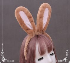 Lolita Rabbit Bunny Ears Hair Band KC Anime Maid Cosplay Hairwear Accessories D568 Bunny Ears Headphones, Halloween Costume Accessories Bunny Ears, Bunny Ears Plastic, Adjustable Bunny Ears Headband, Cute Adjustable Bunny Ears Headband, Novelty Bunny Ears For Cosplay, Maid Cosplay, Anime Maid, Ear Hair