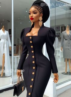 Dresses Designs For Women, Church Outfit Black Women, Lady Outfit, Dresses For Ladies, Modest Dresses Fashion