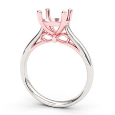 a pink and white gold engagement ring