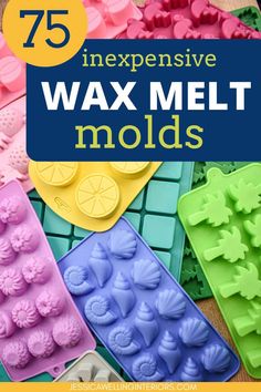 mold molds with text overlay that reads 75 intensive wax melt molds for kids