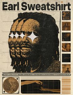 Graphic design poster brutalism style of popular rapper Earl Sweatshirt. Earl Sweatshirt Poster, Earl Sweatshirt Wallpaper, Popular Rappers, Music House, Earl Sweatshirt, Art Collage Wall, Brutalism, Graphic Design Poster, Wall Collage