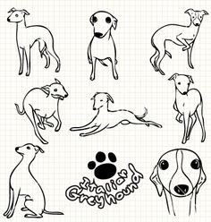 dog silhouettes on lined paper